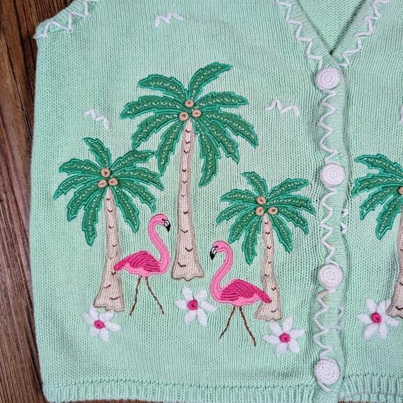 TIMBERLEA FLAMINGO EMBROIDERED SWEATER VEST - Picture 4 of 6